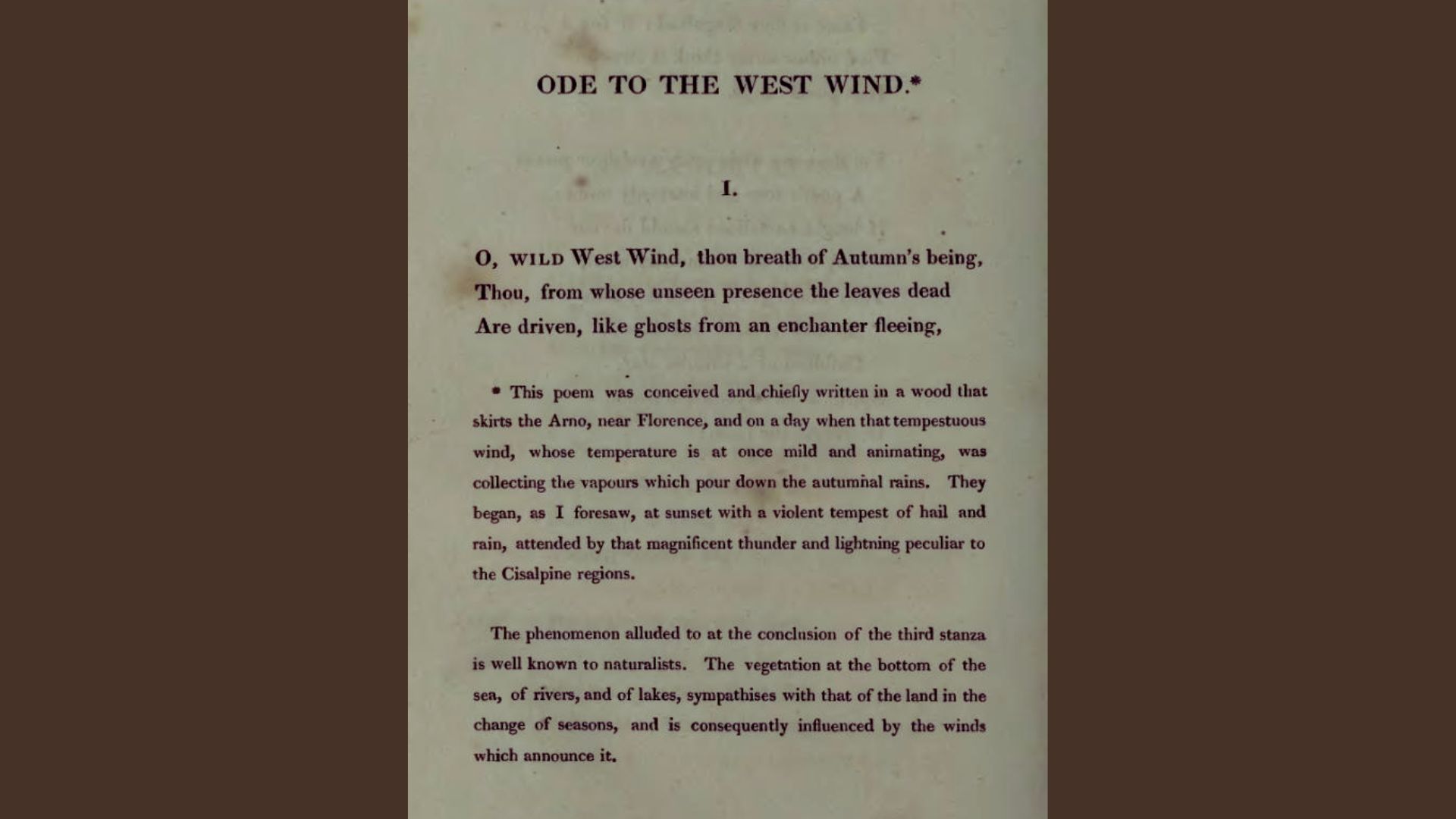 Ode to the West Wind by Percy Bysshe Shelley
