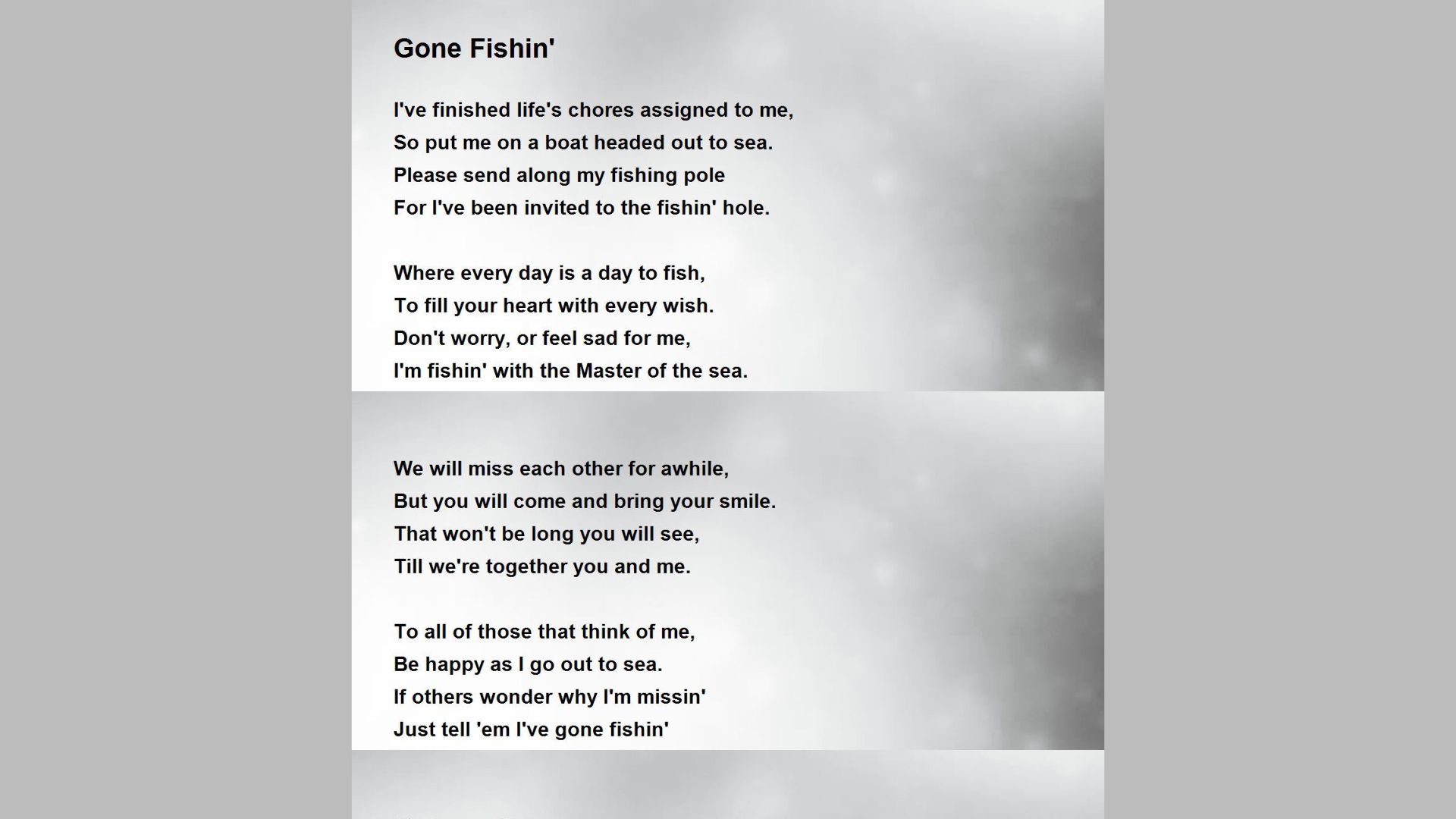 A poem featuring the phrases "God Father" and "God Son" prominently displayed in artistic typography.