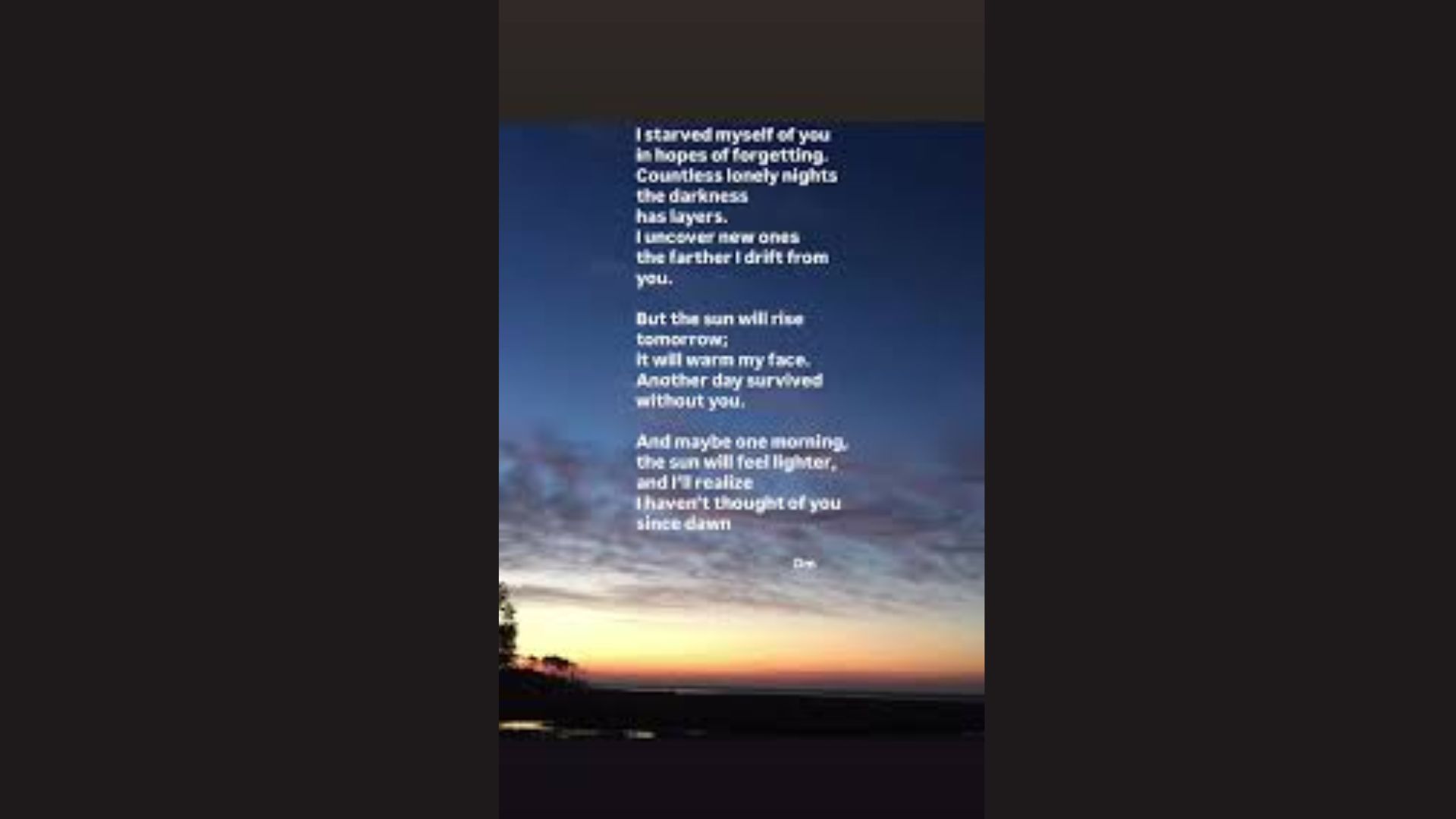 Poem titled "The Sun is Setting" by an unnamed author, featuring themes of twilight and reflection.