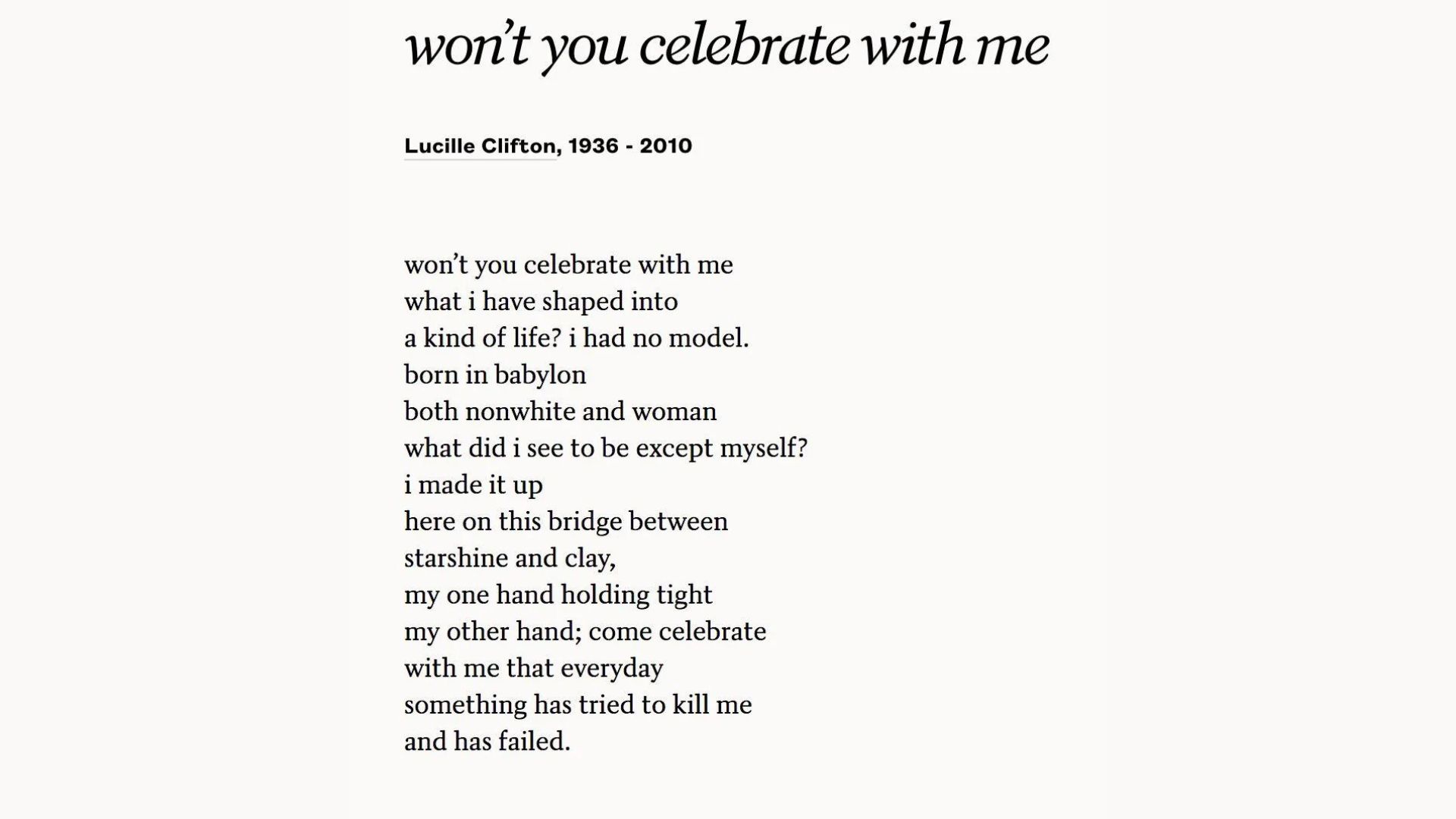 Won't You Celebrate