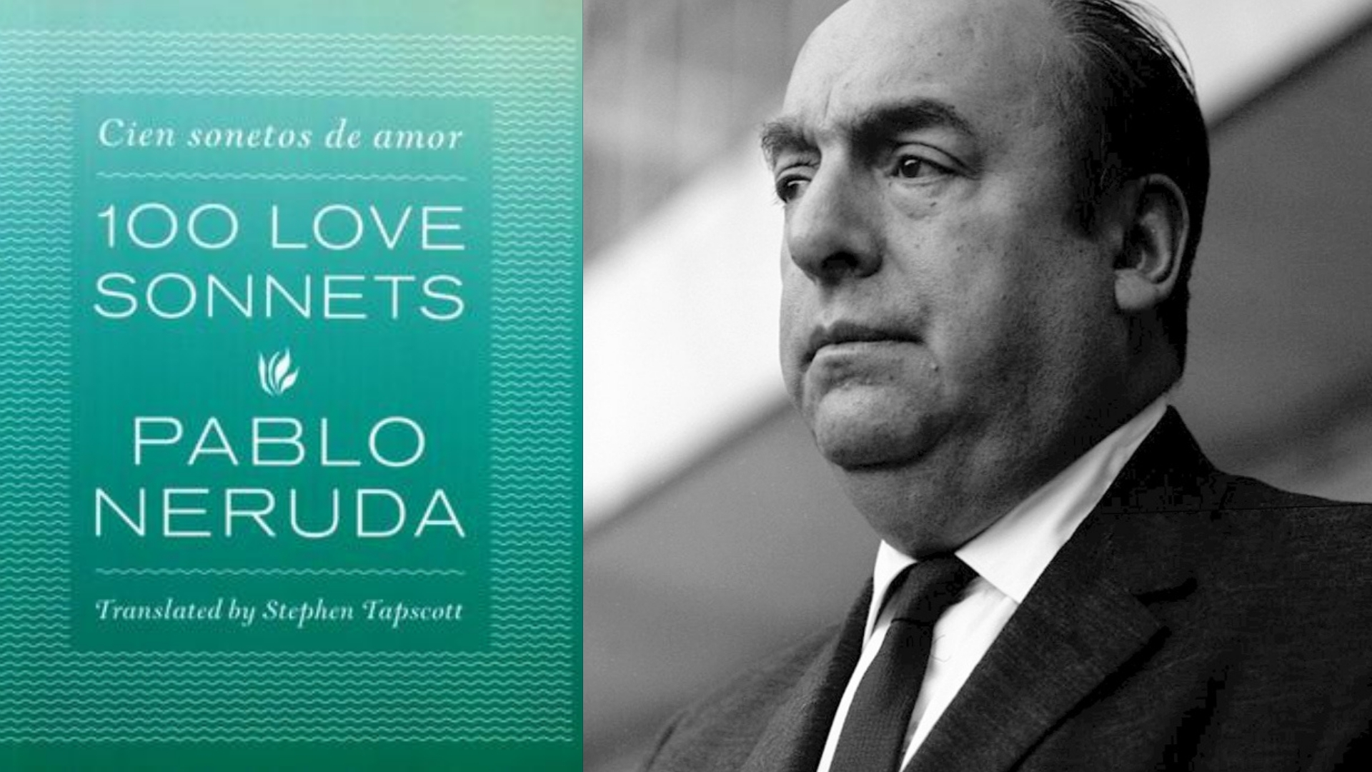 Cover of "100 Love Sonnets" by Pablo Neruda, featuring a romantic design with soft colors and elegant typography.