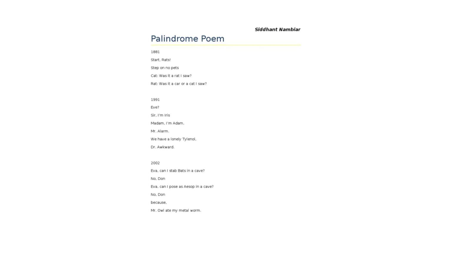 Palindrome Poem: 7 Mind-Bending Examples to Try - RememberedLore