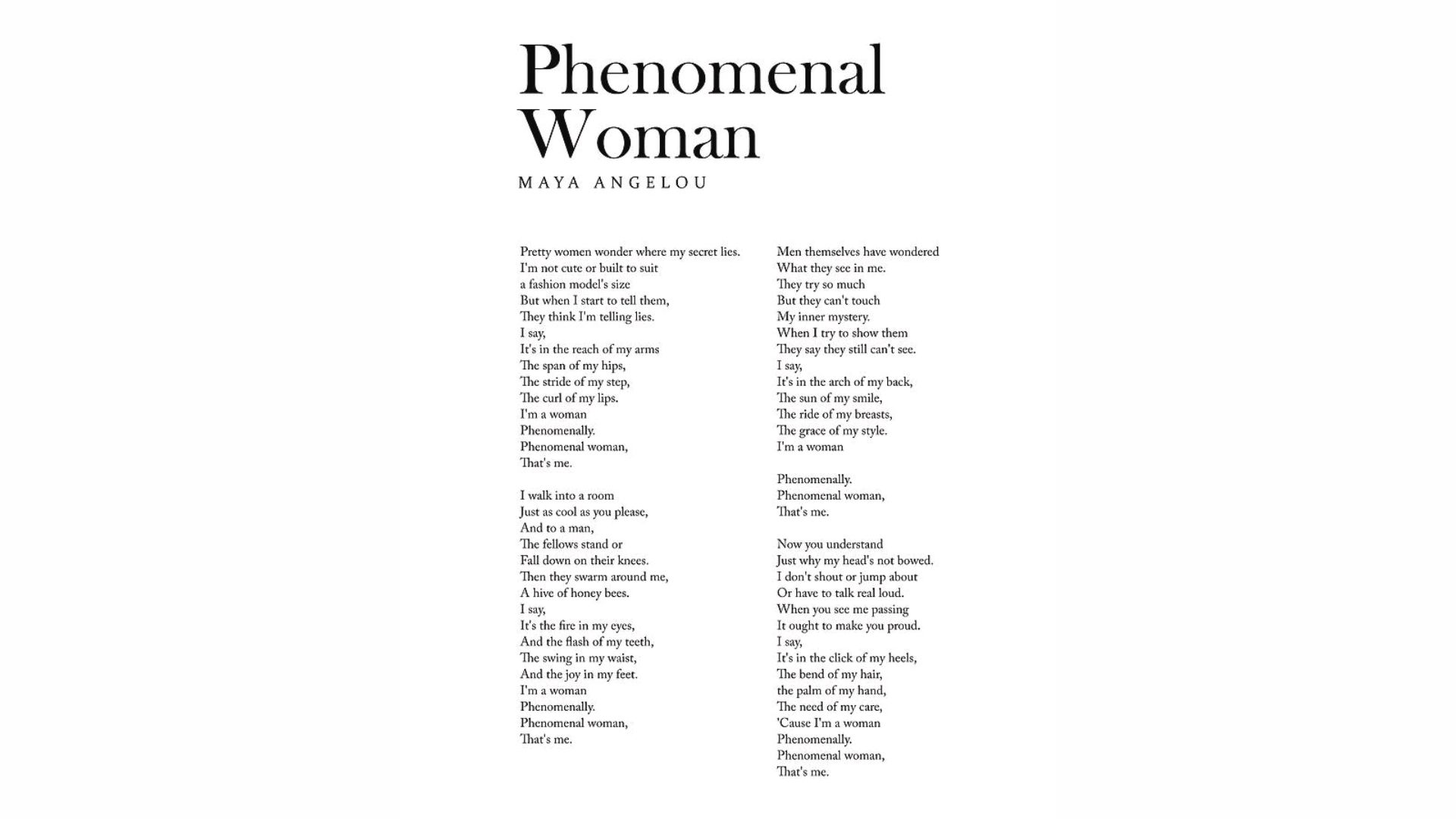 Artwork titled "Phenomenal Woman" by Kate Roberts, showcasing a confident woman celebrating strength and beauty.