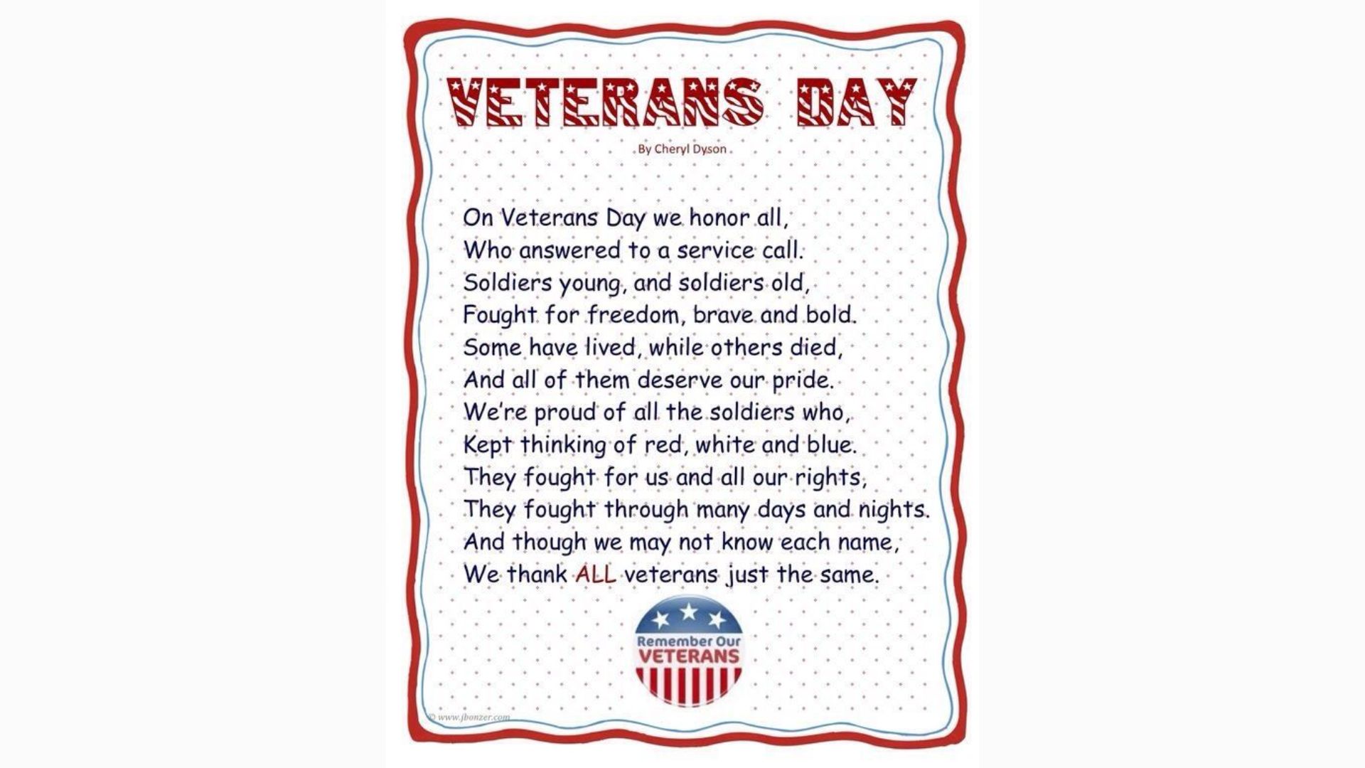 Poem honoring veterans, featuring themes of bravery, sacrifice, and gratitude for their service and dedication.