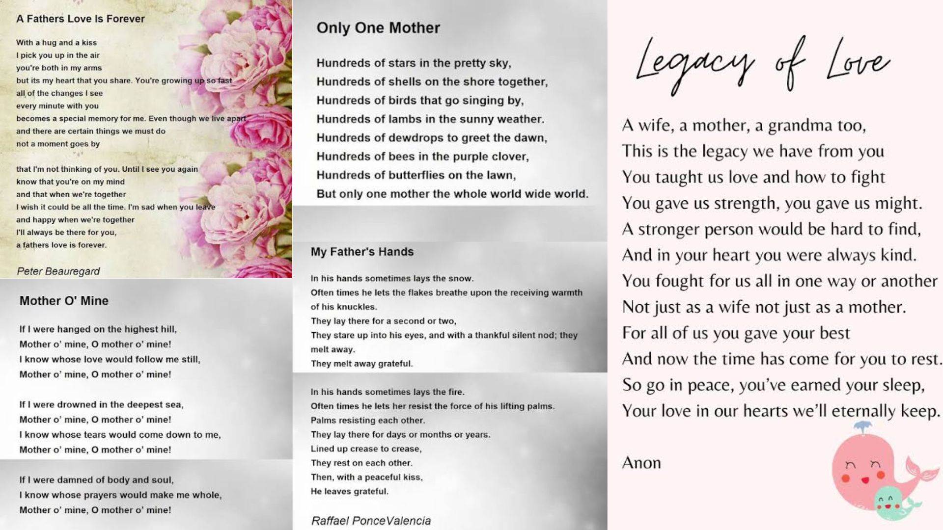 An image showing a Collection of Sympathy Poems for the Loss of a Parent