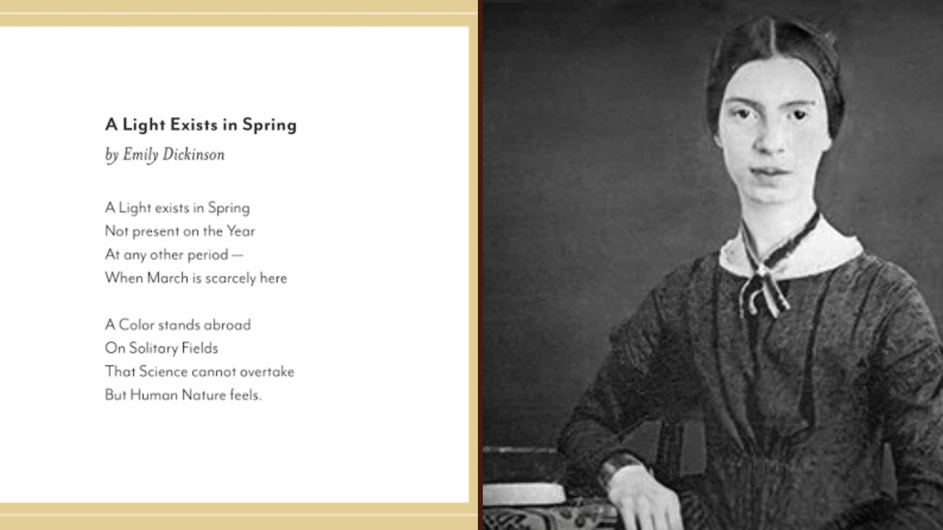 "A Light Exists in Spring by Emily Dickinson"