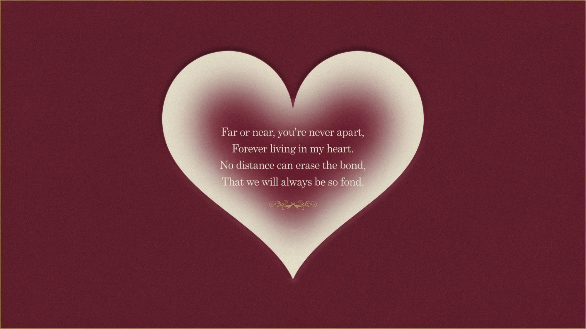 Heart-themed typography poster about a friend always living in your heart.