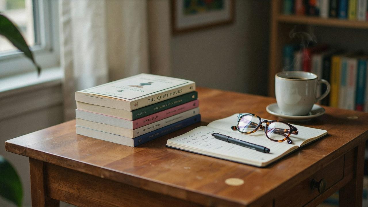 Collection of realistic fiction books highlighting everyday life stories.