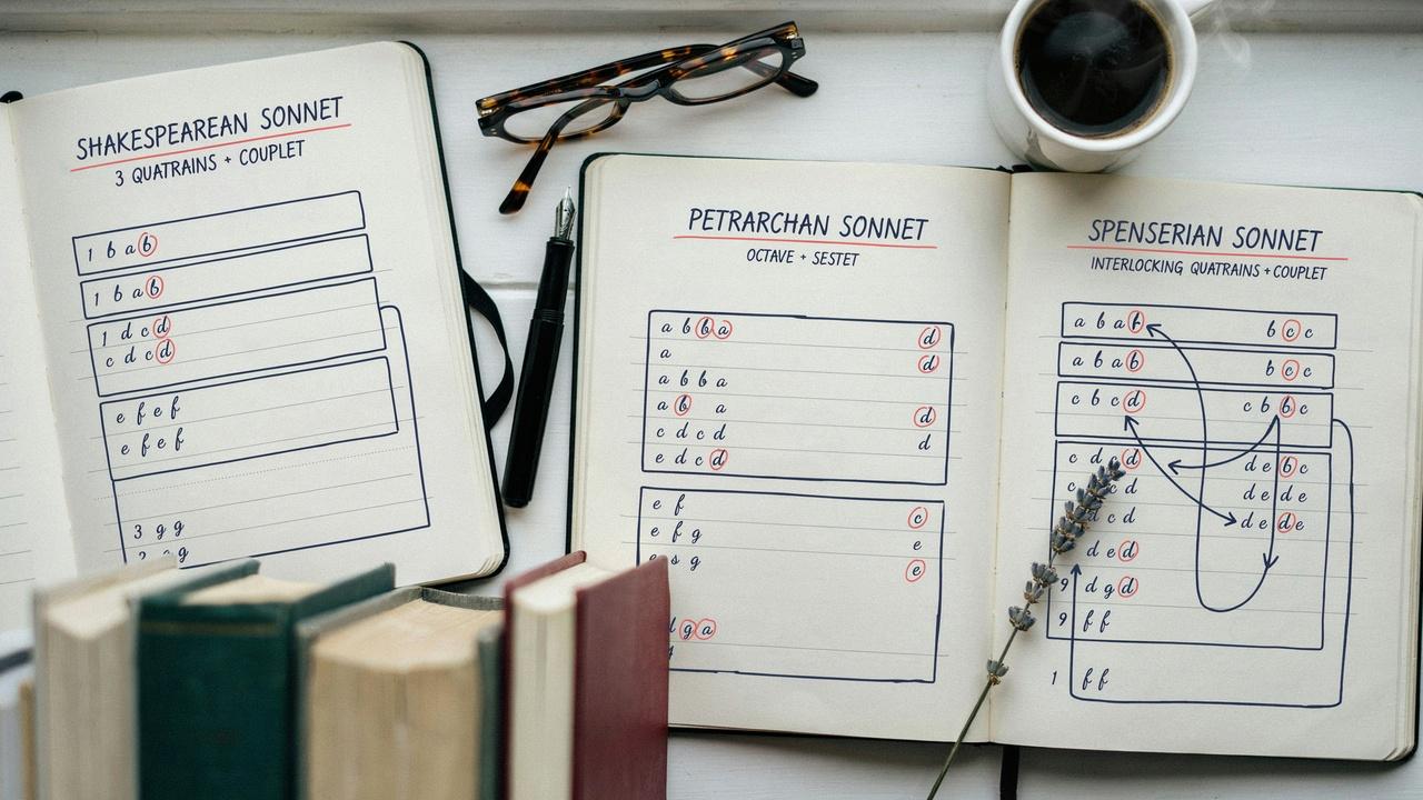 Comparison of Shakespearean, Petrarchan, and Spenserian sonnet forms.