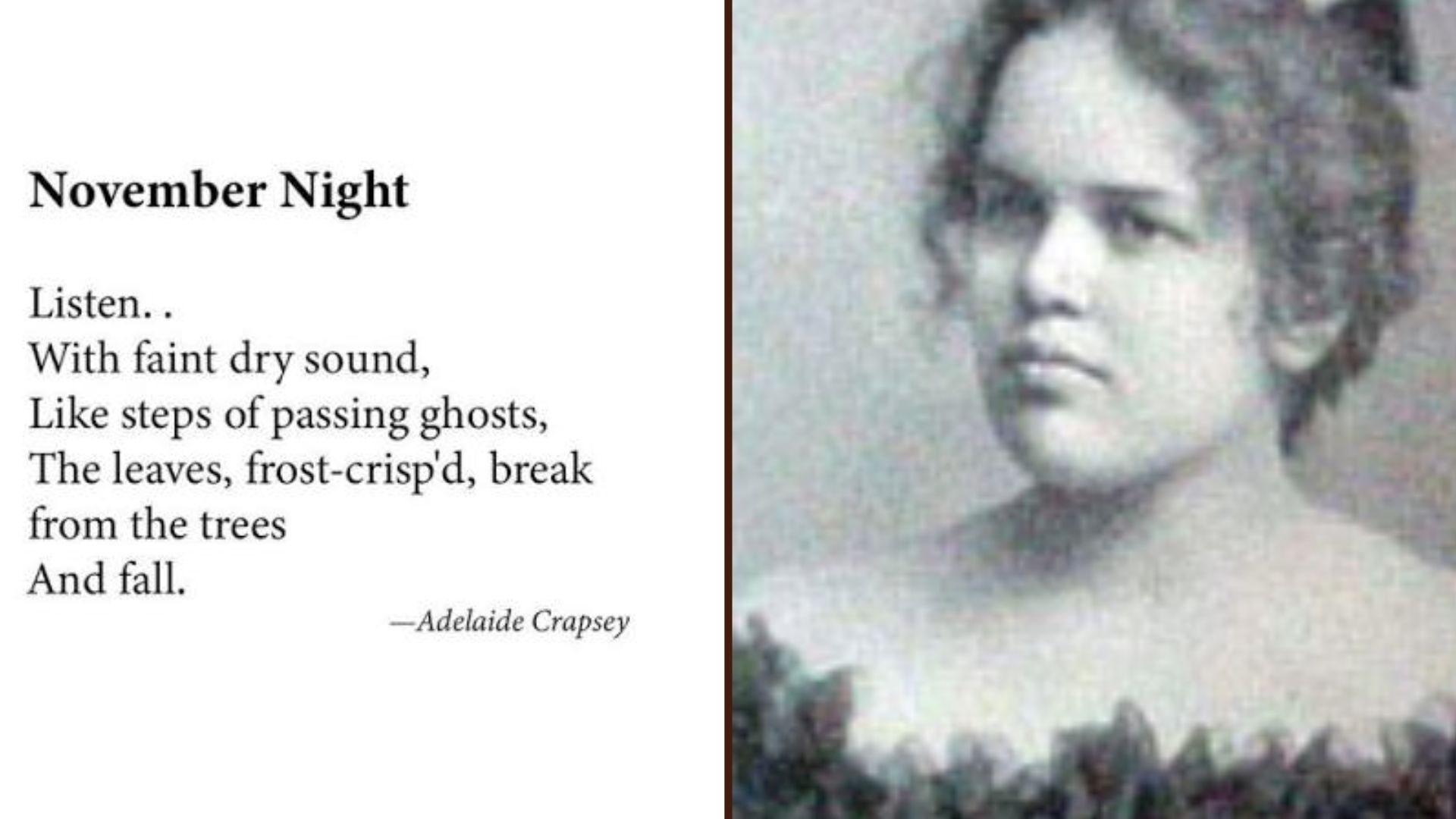 November Night by Adelaide Crapsey