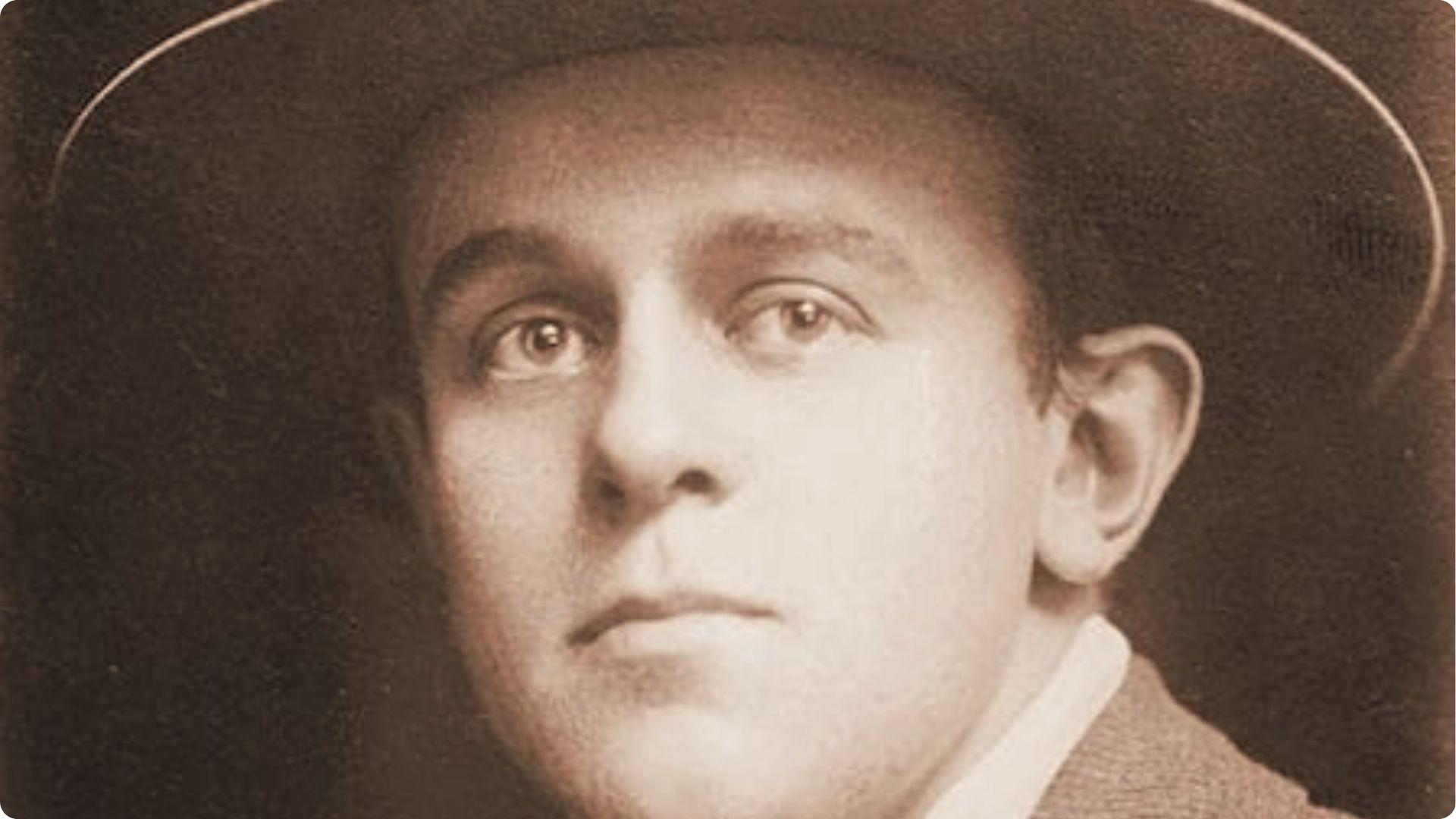 Sepia portrait of John P. Read in hat and coat, likely a poet of quatrain works.