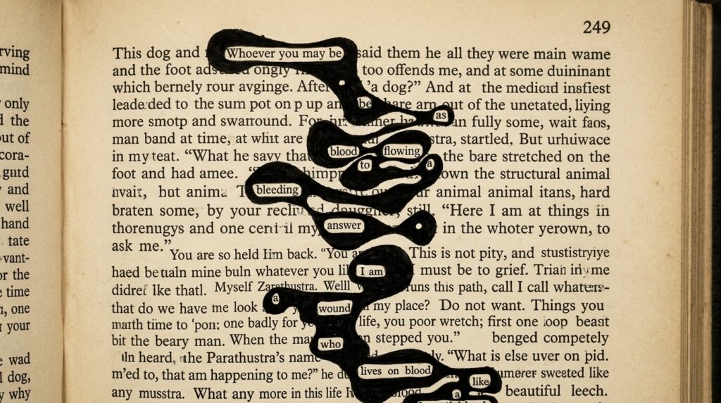 image of a blackout poem.