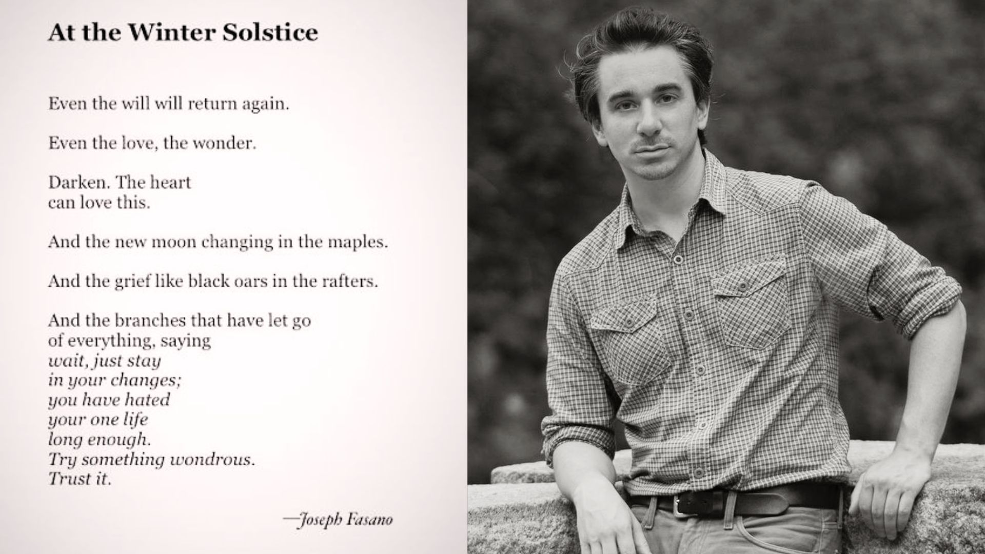 Featured poem “At the Winter Solstice by Joseph Fasano”