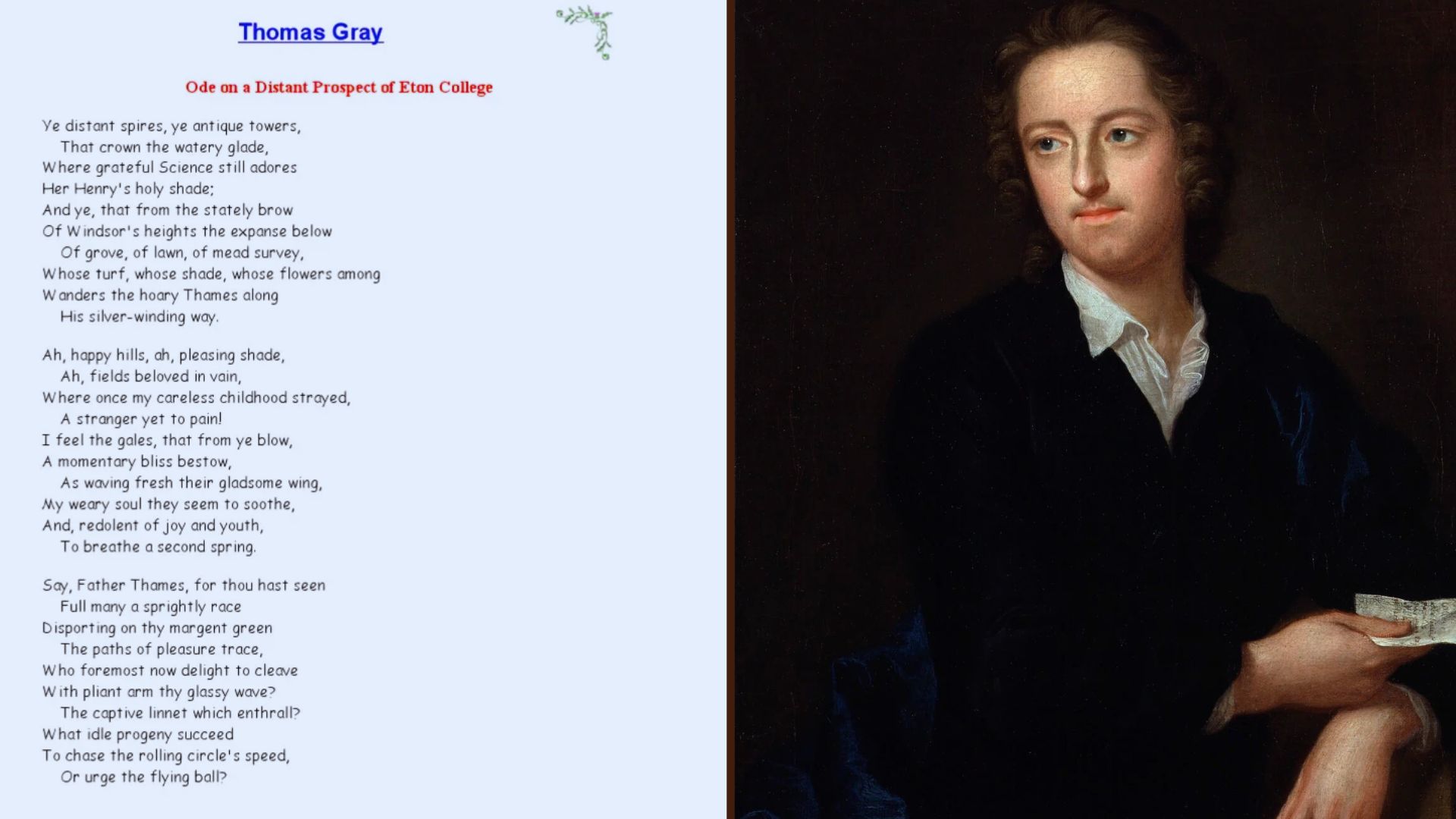 "Ode on the Spring by Thomas Gray"