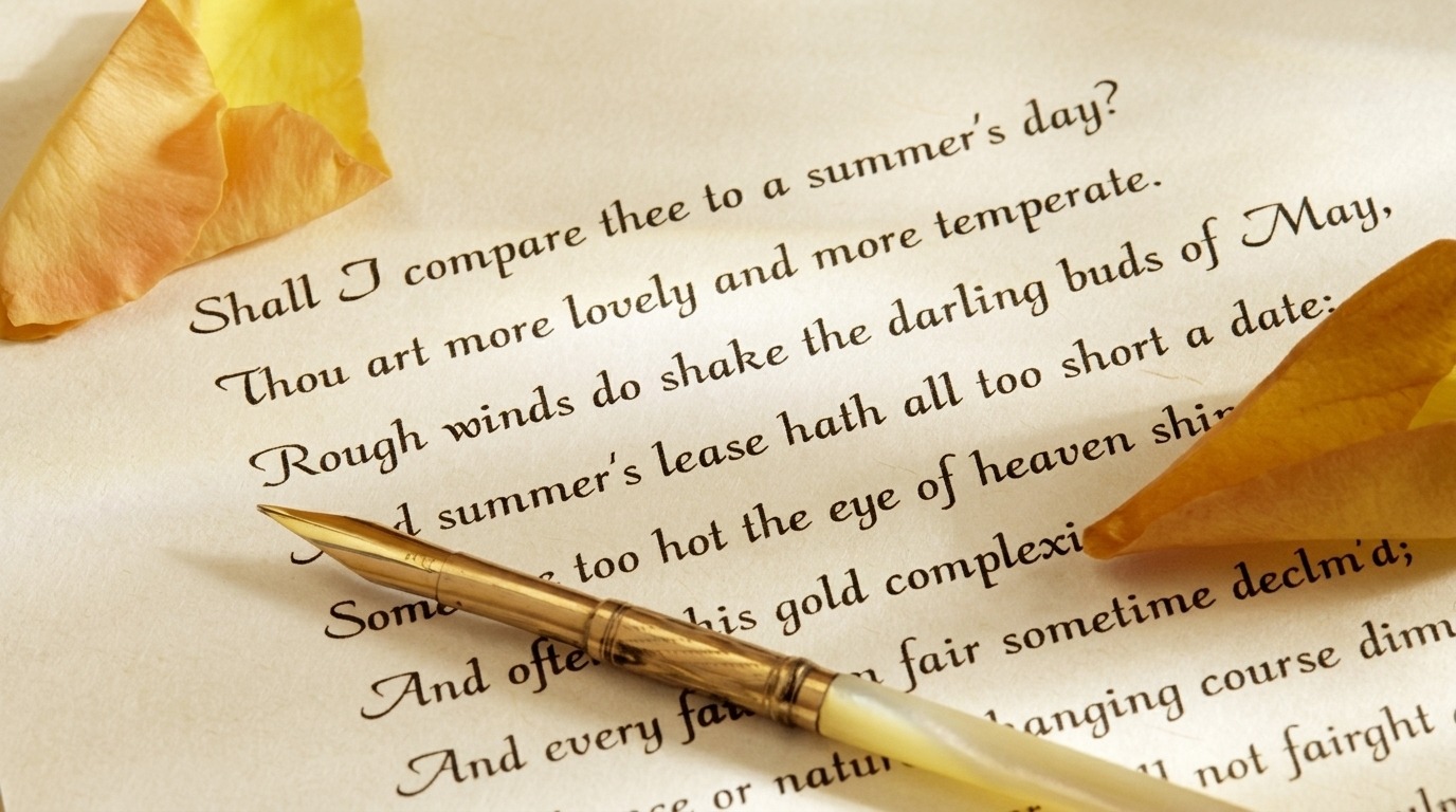 image of a written sonnet poem.