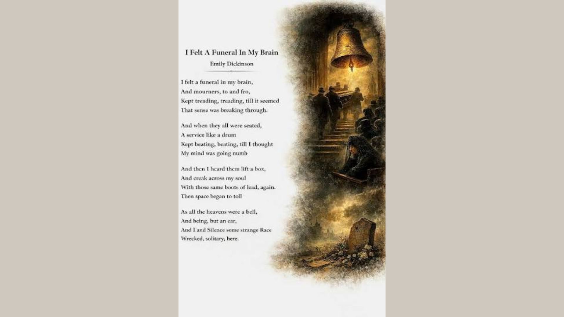 I Felt a Funeral, in My Brain: Emily Dickinson is one of the best dark poems