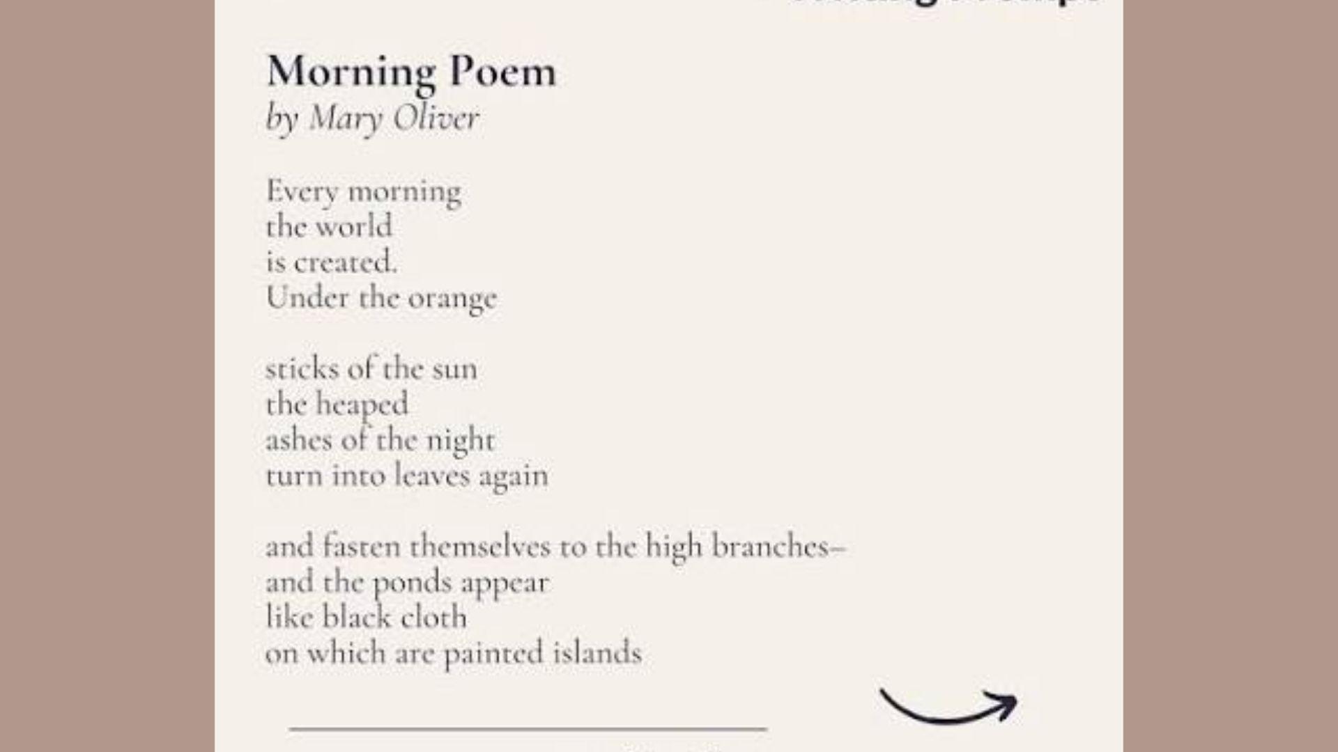 poem by Mary Oliver.