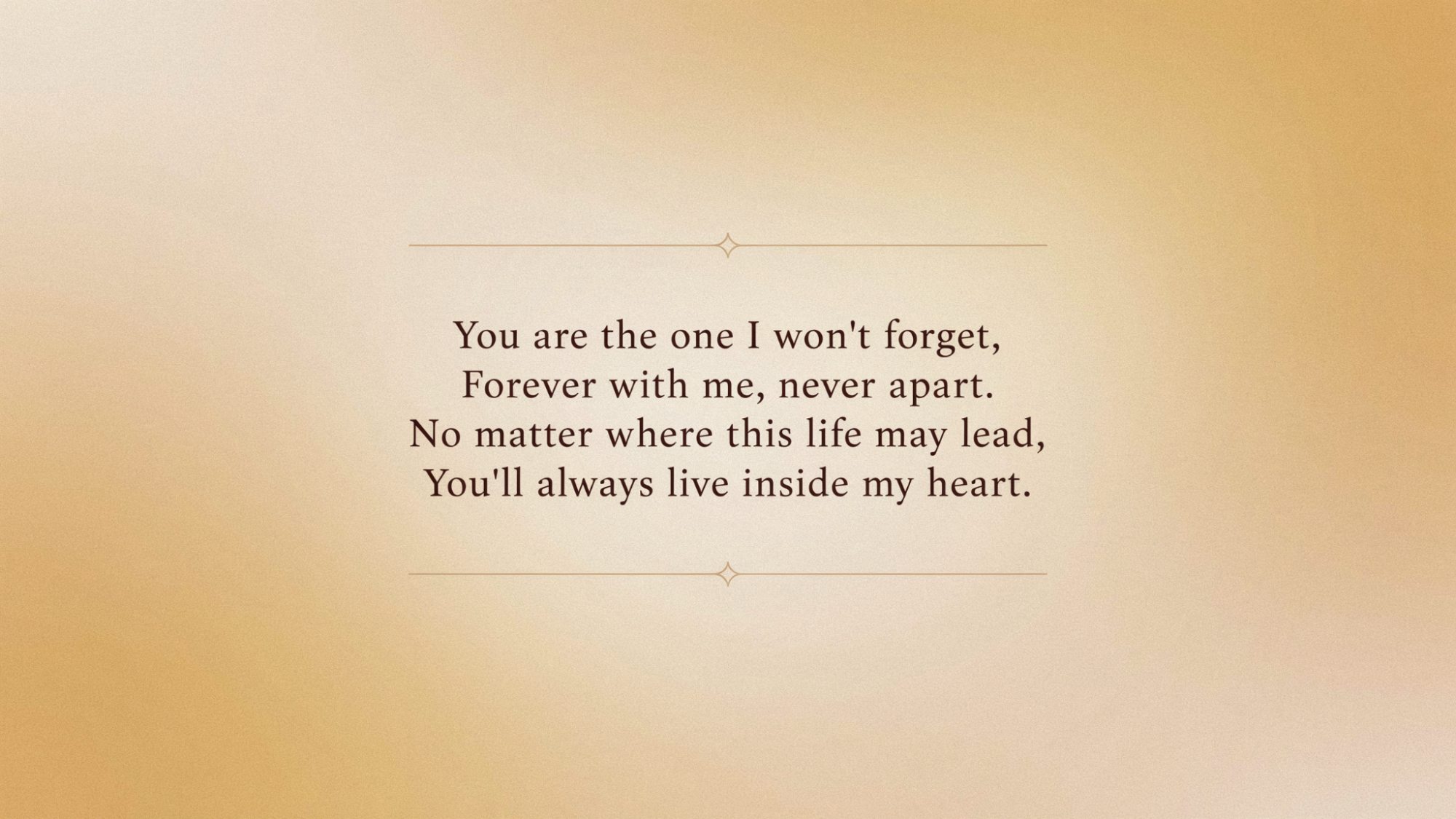 A warm golden typography poster with a friendship poem about an unforgettable lifelong bond between best friends.