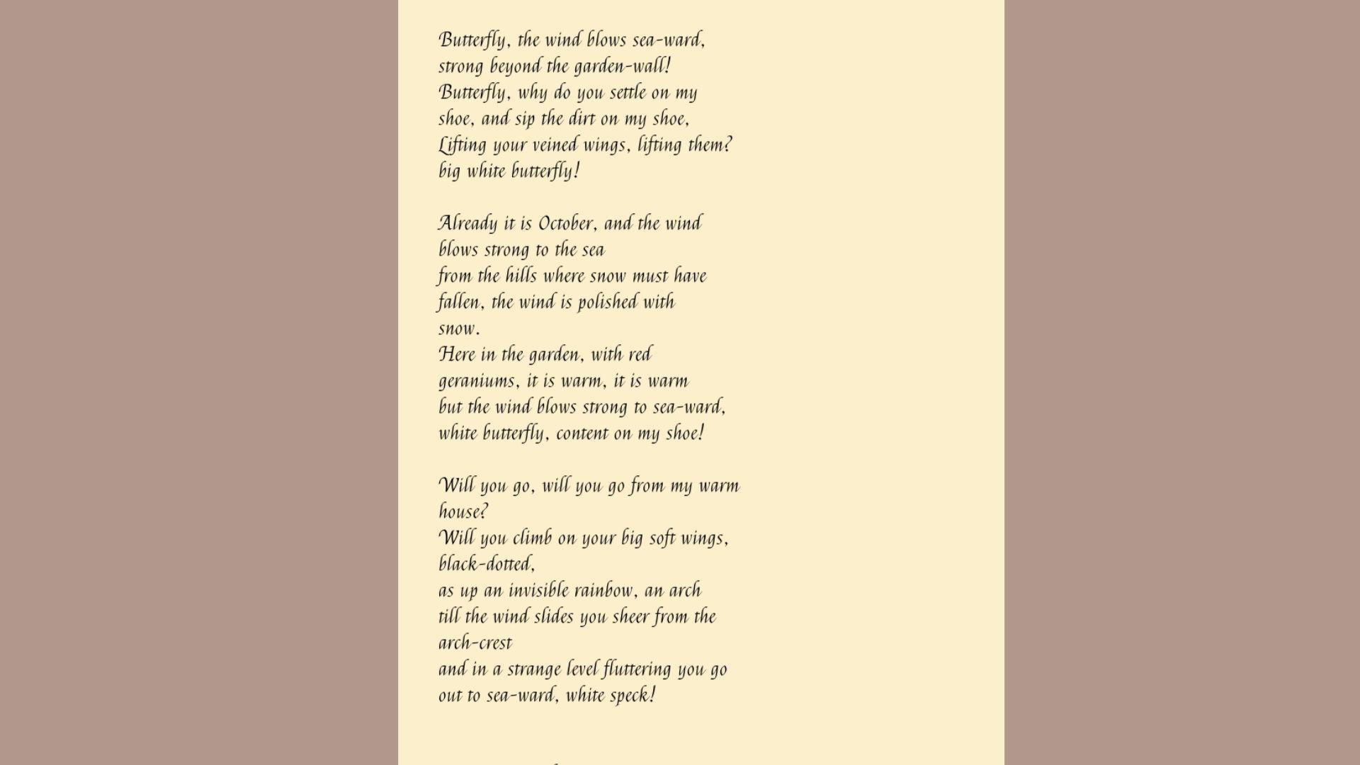 poem by D. H. Lawrence.