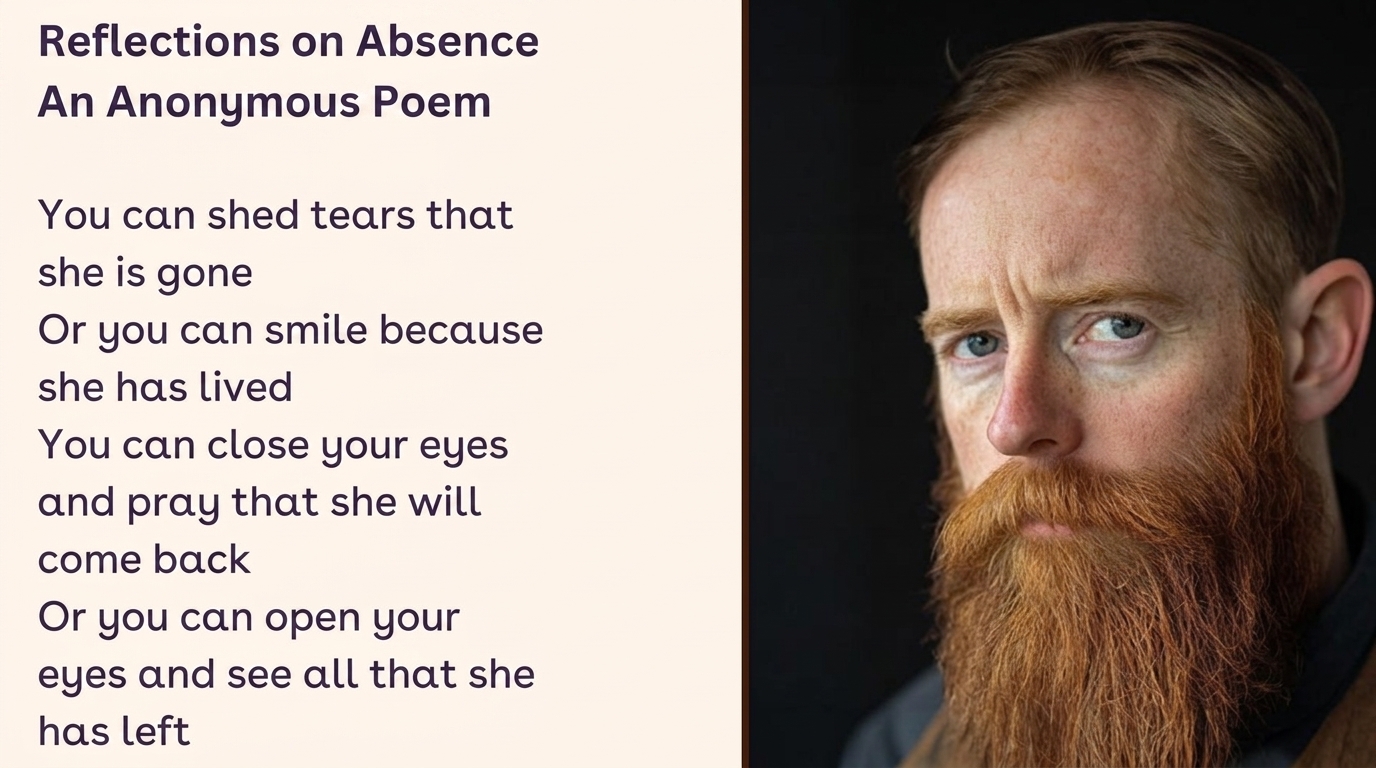 image showing David Harkins and a few lines of his poem.