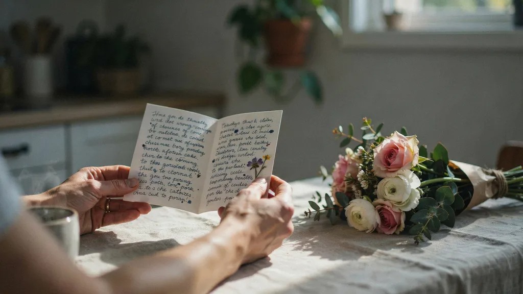 Greeting card displaying a morning poem.
