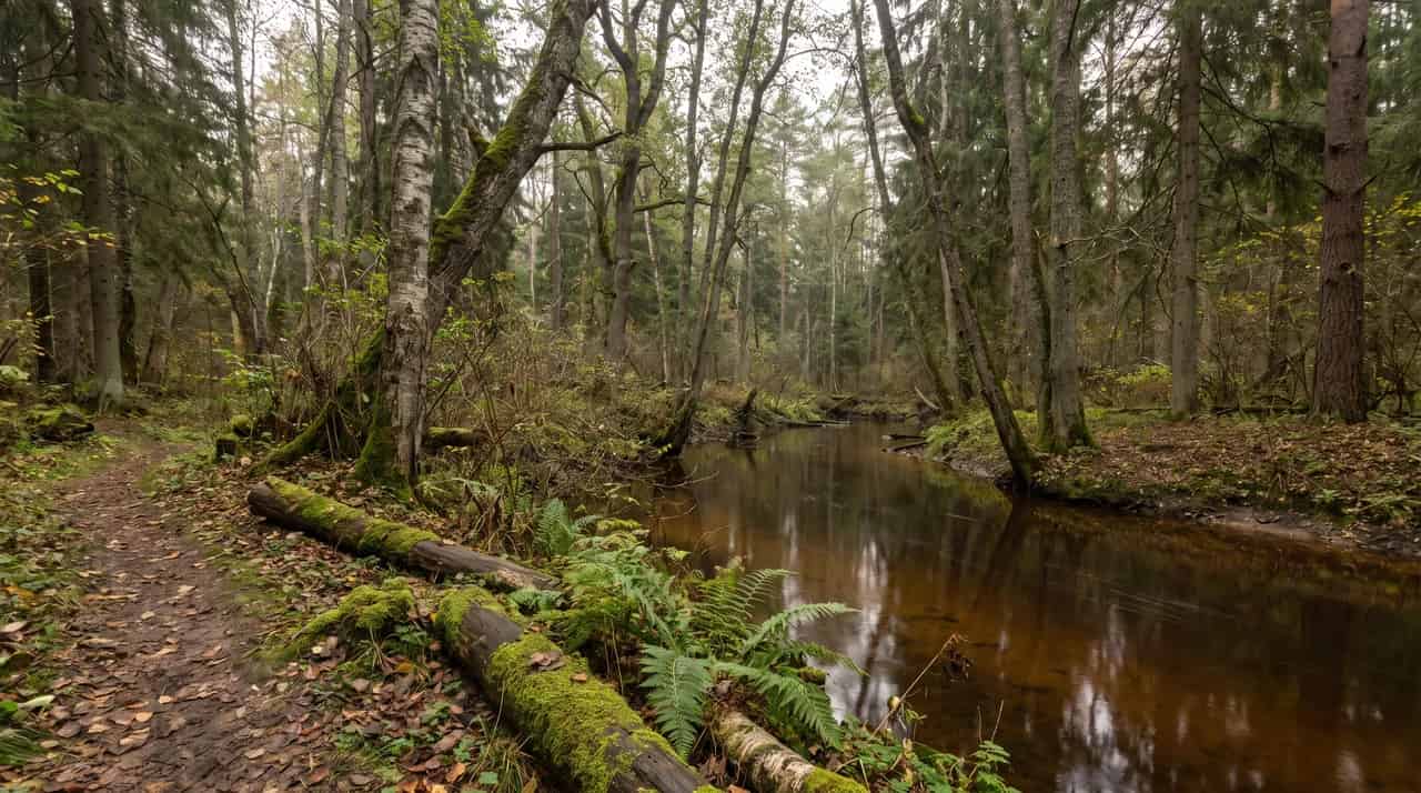 Trees and woodland surroundings in Blackwater Woods