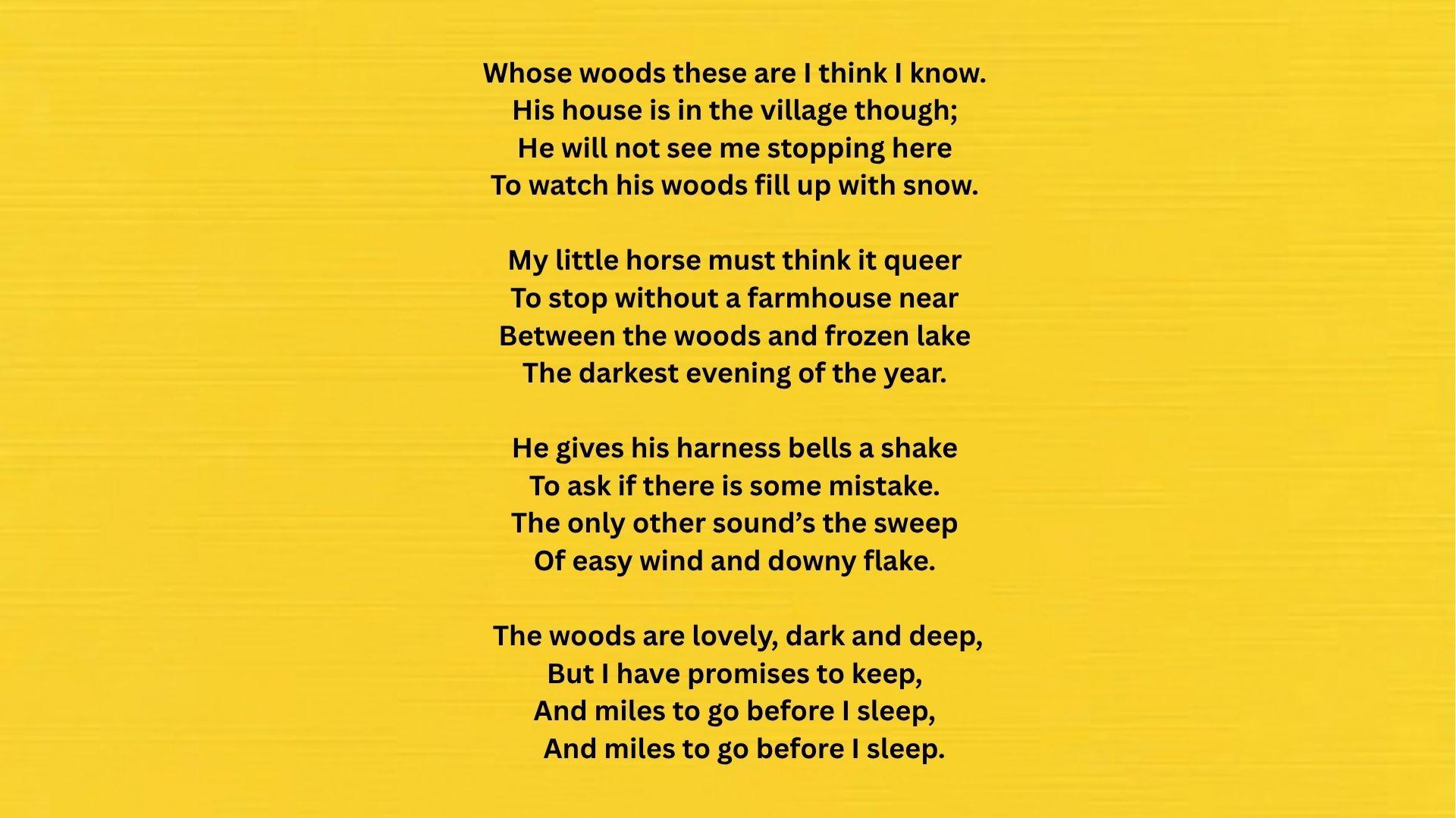 Stopping by Woods on a Snowy Evening poem full textFile Name: stopping-by-woods-on-a-snowy-evening-poem