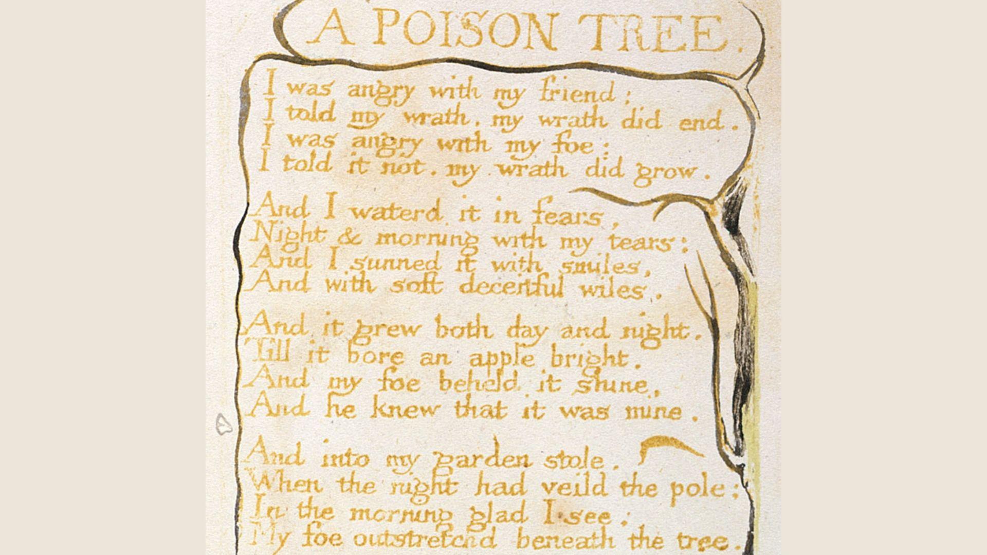 Full text of the poem “A Poison Tree