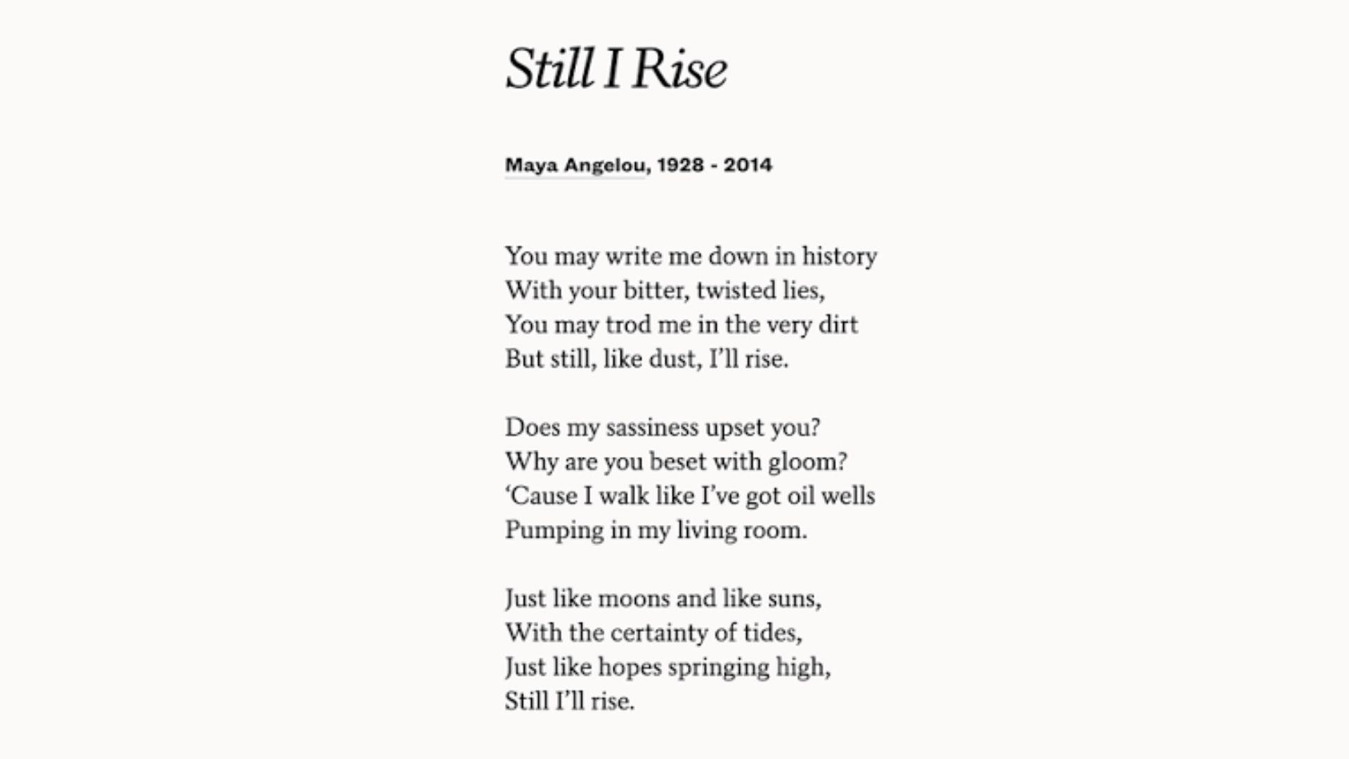 Maya Angelou still i rise whole poem textFile name: still-i-rise-poem