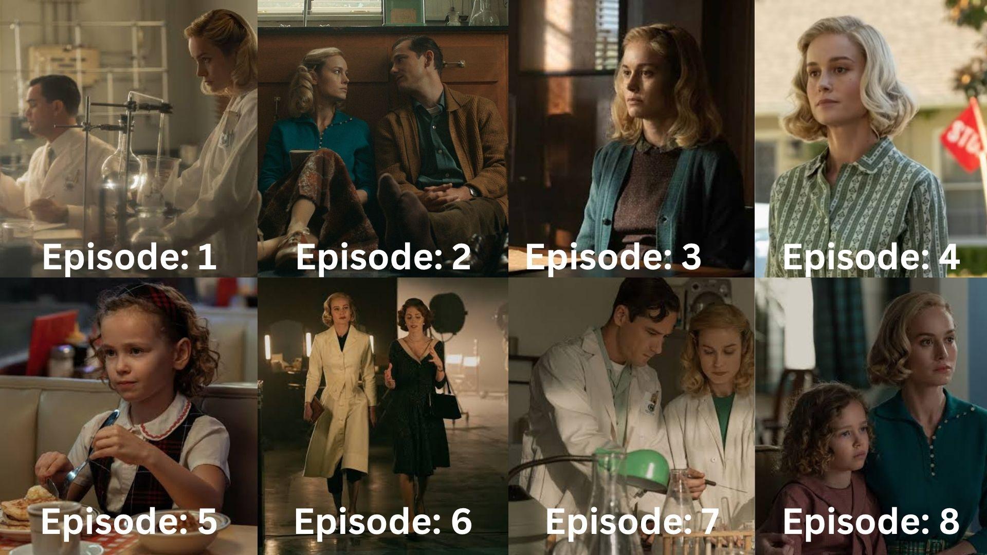 Lessons in Chemistry episodes one to eight shown as title cardsFile Name-lessons-in-chemistry-episode-title-cards