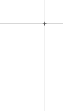 Thin decorative crosshair line dividing book pages