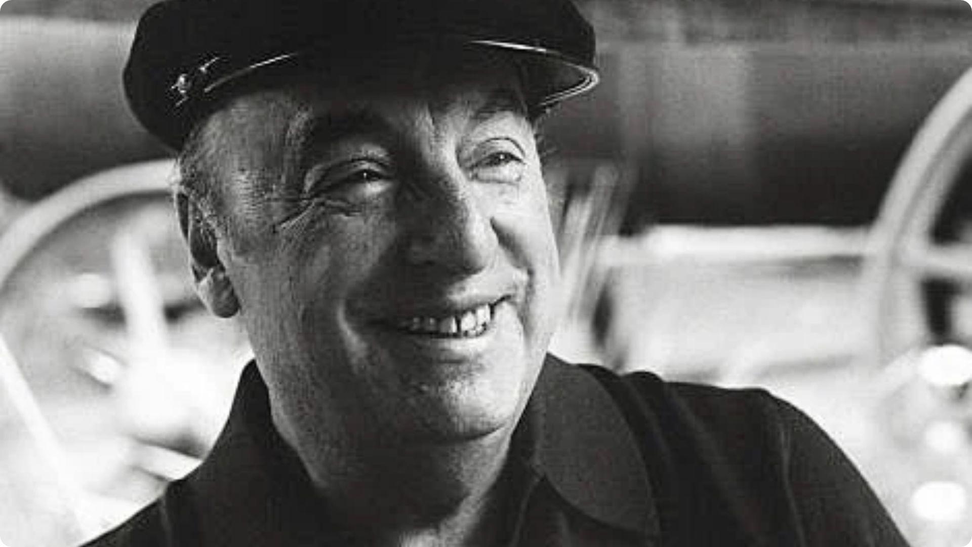Black and white portrait of Pablo Nerula. File name:pablo-neruda-portrait