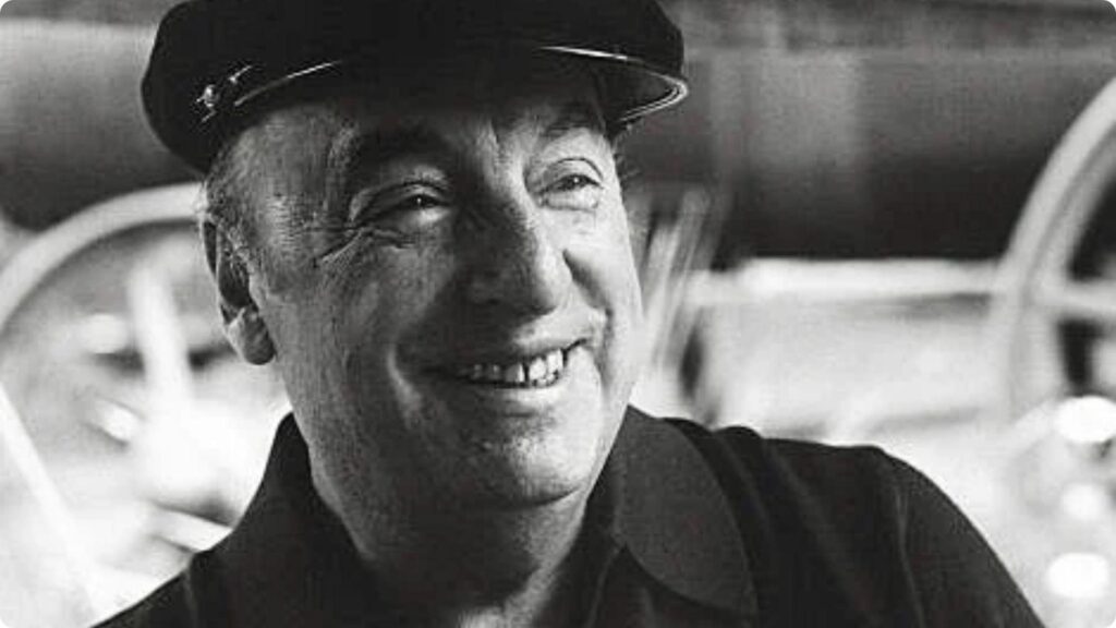 Black and white portrait of Pablo Neruda. File Name:pablo-neruda-portrait