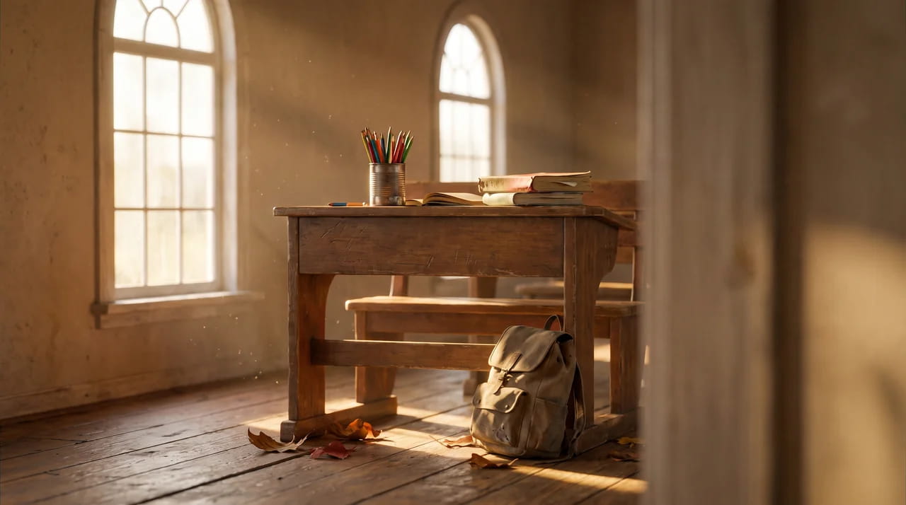 A teenage bedroom at dusk symbolising identity, independence, and the transition into adulthood.